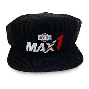 Vintage Trucker Hat Corduroy Mesh Snapback Irving Oil Max 1